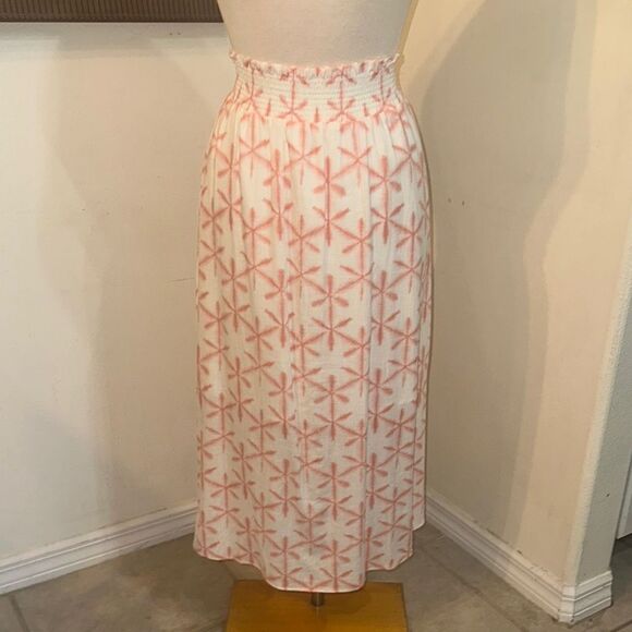 NWT LOFT Coral/White Patterned Women's Skirt Size Medium - Picture 1 of 13
